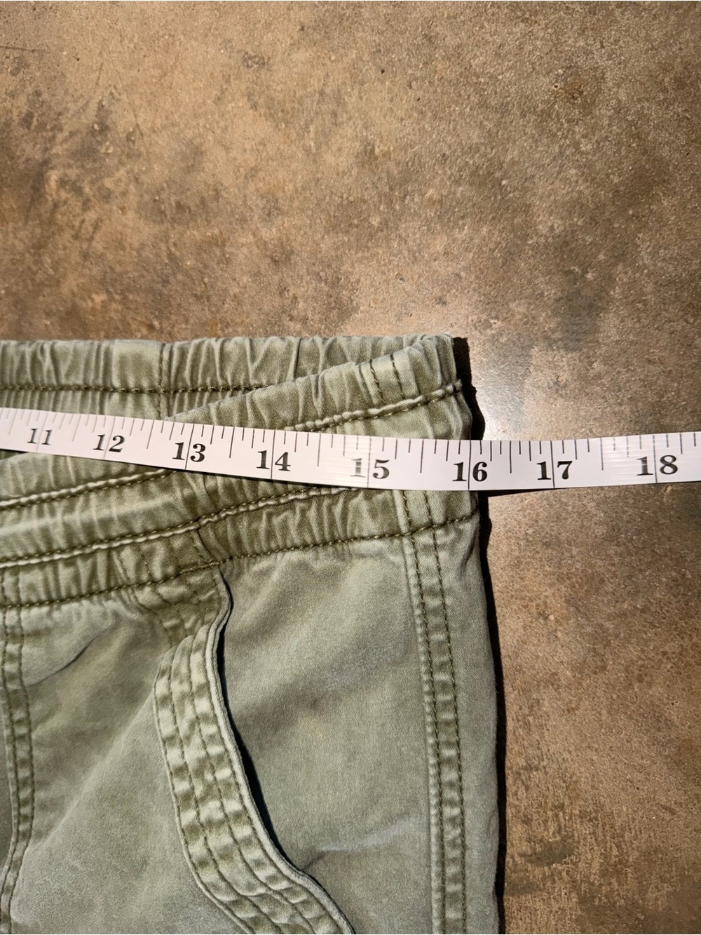 American Eagle Size 12 Short Green Utility Cargo Jogger Pants Stretch Drawstring - Picture 7 of 15